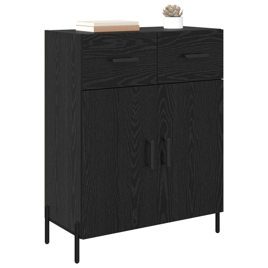 vidaXL Bufet Czarny Dąb 69,5 x 34 x 90 cm Materiał drewnopochodny