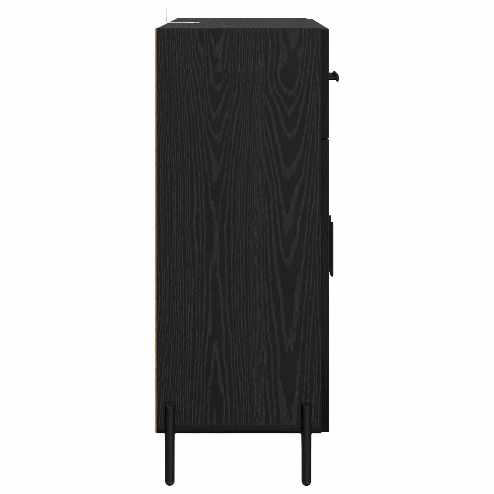 vidaXL Bufet Czarny Dąb 69,5 x 34 x 90 cm Materiał drewnopochodny