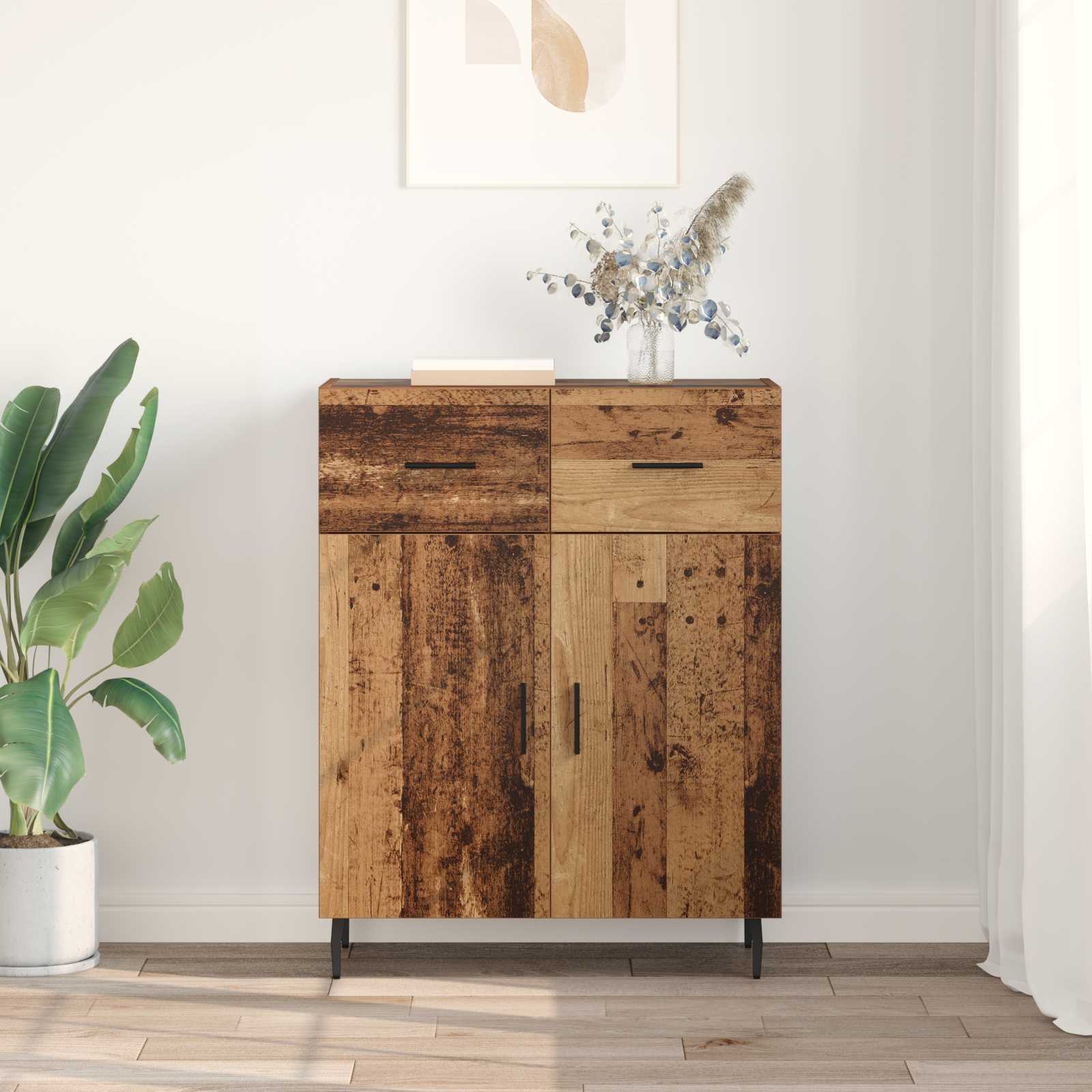 vidaXL Bufet Stare drewno 69,5 x 34 x 90 cm Materiał drewnopochodny