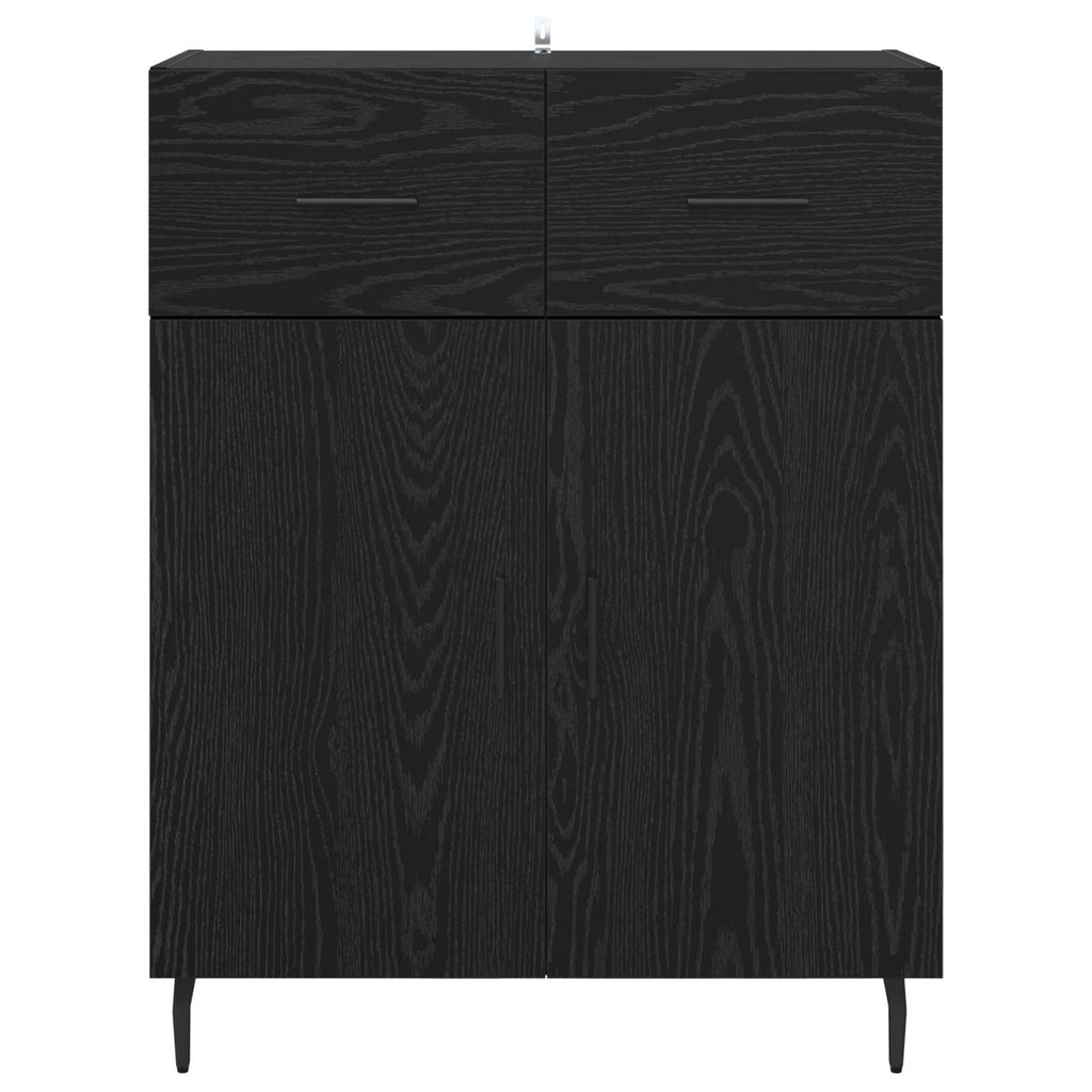 vidaXL Bufet Czarny Dąb 69,5 x 34 x 90 cm Materiał drewnopochodny