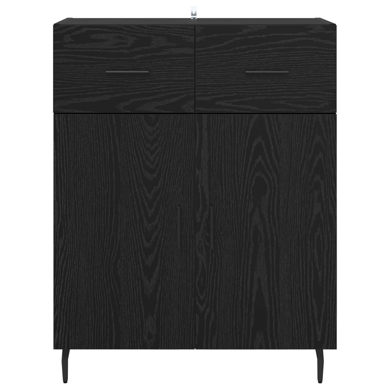 vidaXL Bufet Czarny Dąb 69,5 x 34 x 90 cm Materiał drewnopochodny