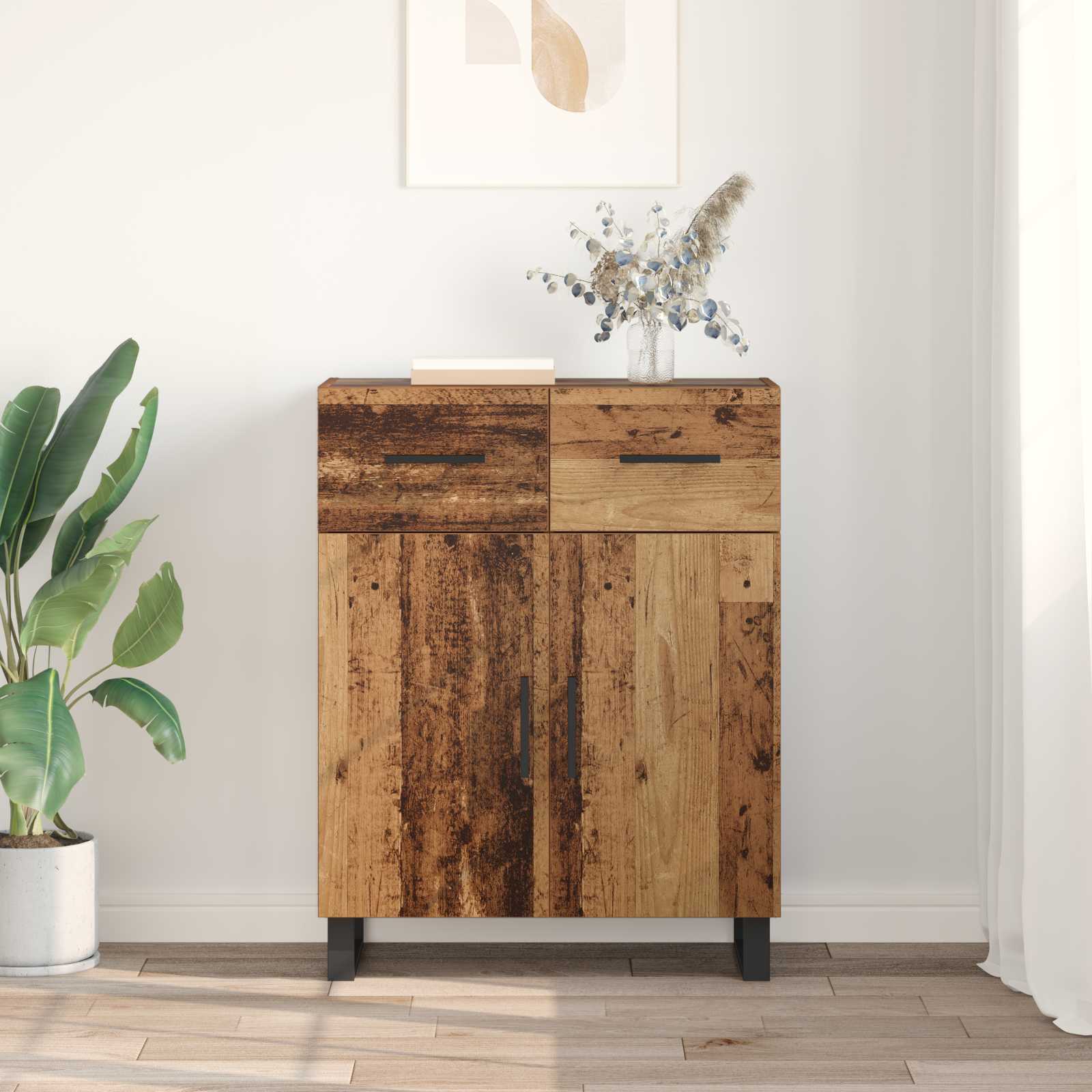 vidaXL Bufet Stare drewno 69,5 x 34 x 90 cm Materiał drewnopochodny