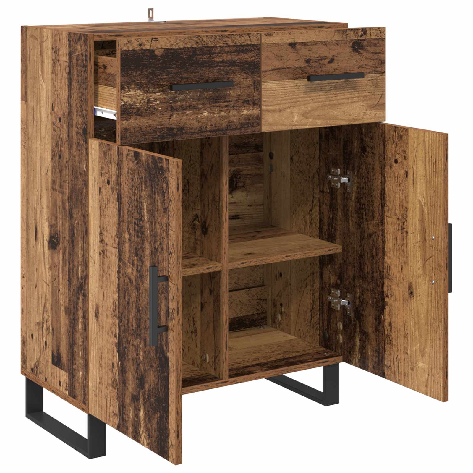 vidaXL Bufet Stare drewno 69,5 x 34 x 90 cm Materiał drewnopochodny