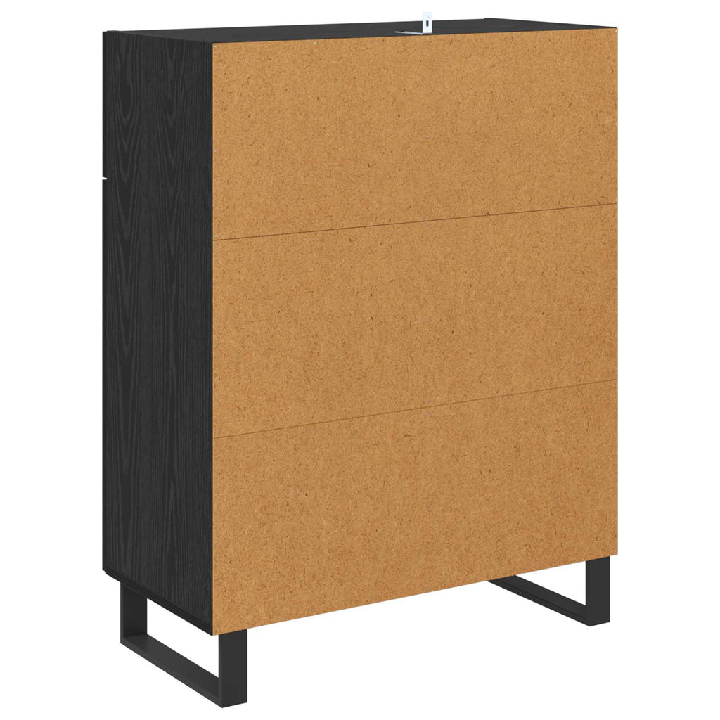 vidaXL Bufet Czarny Dąb 69,5 x 34 x 90 cm Materiał drewnopochodny
