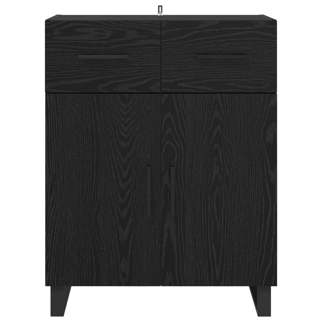 vidaXL Bufet Czarny Dąb 69,5 x 34 x 90 cm Materiał drewnopochodny