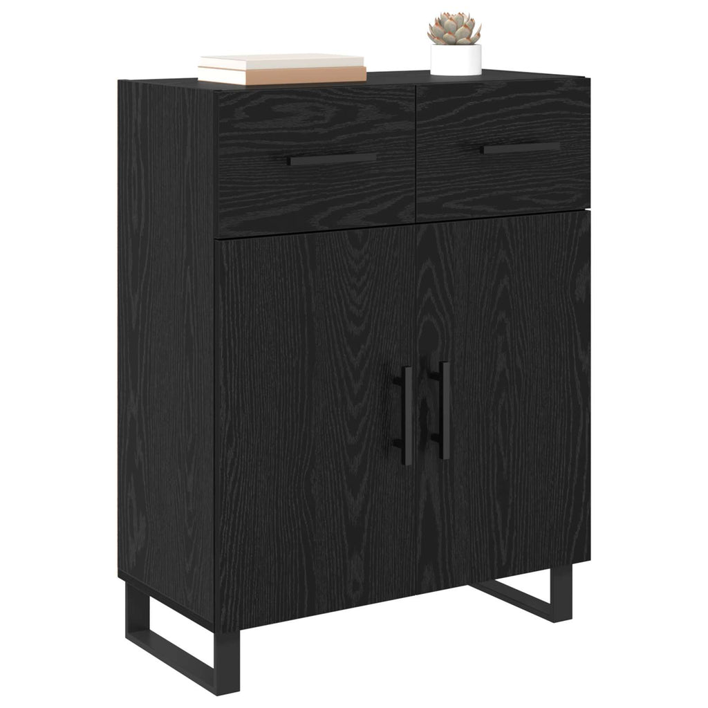 vidaXL Bufet Czarny Dąb 69,5 x 34 x 90 cm Materiał drewnopochodny