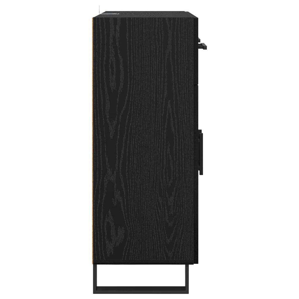 vidaXL Bufet Czarny Dąb 69,5 x 34 x 90 cm Materiał drewnopochodny