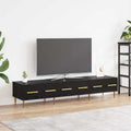 vidaXL Szafka pod telewizor z szufladą Czarny Dąb 150 x 36 x 30 cm