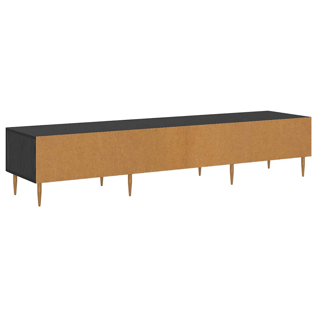vidaXL Szafka pod telewizor z szufladą Czarny Dąb 150 x 36 x 30 cm