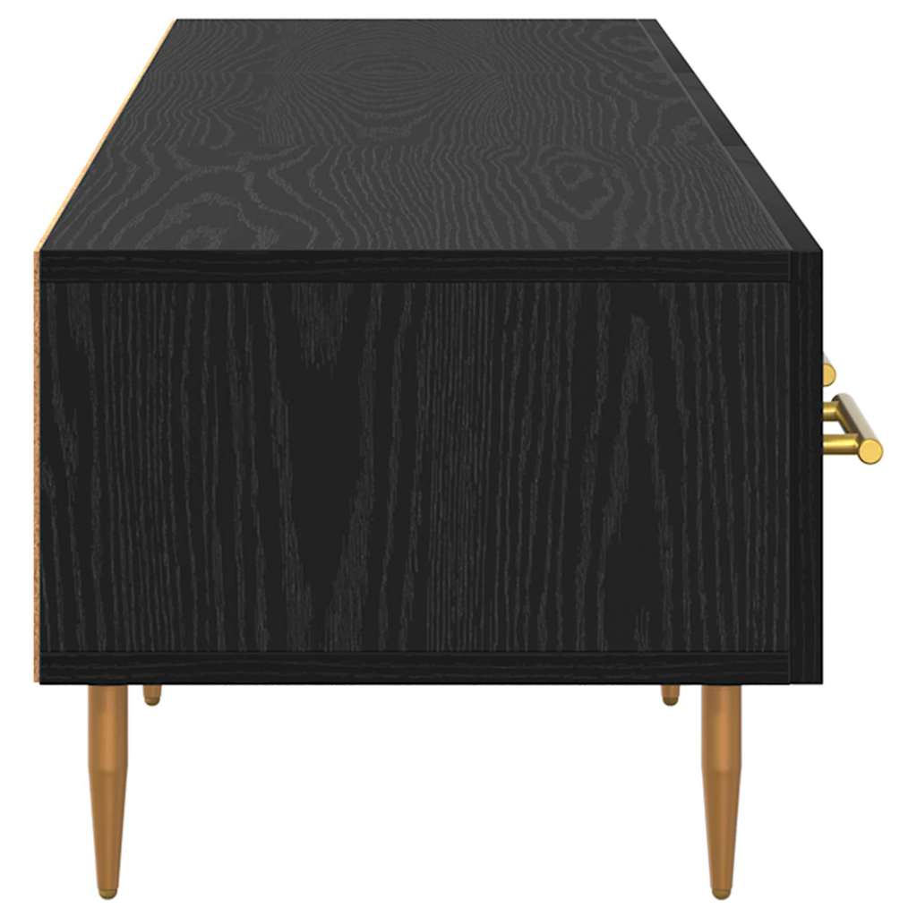 vidaXL Szafka pod telewizor z szufladą Czarny Dąb 150 x 36 x 30 cm