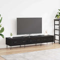 vidaXL Szafka pod telewizor z szufladą Czarny dąb 150 x 36 x 30 cm