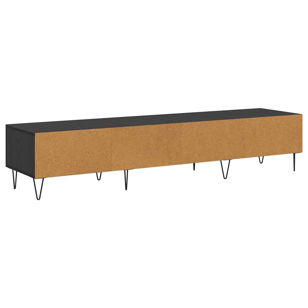 vidaXL Szafka pod telewizor z szufladą Czarny dąb 150 x 36 x 30 cm