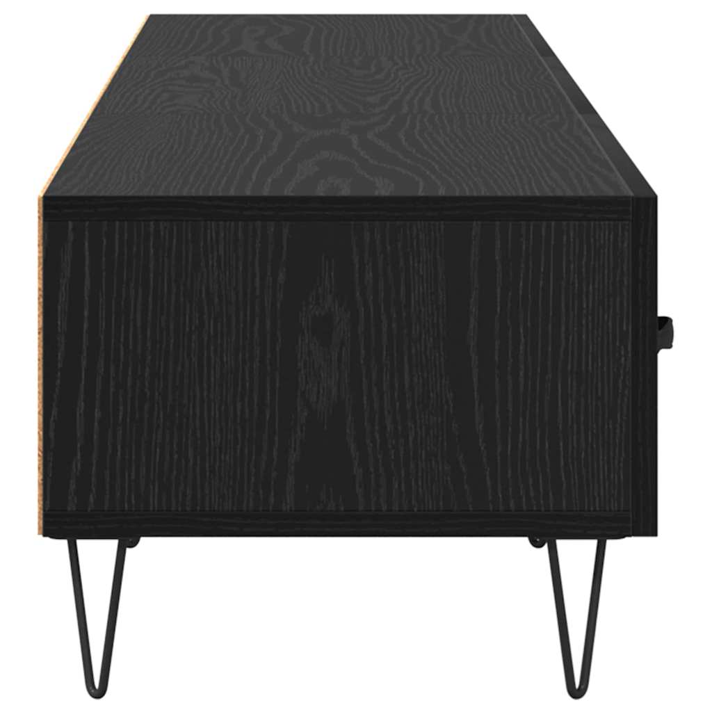 vidaXL Szafka pod telewizor z szufladą Czarny dąb 150 x 36 x 30 cm