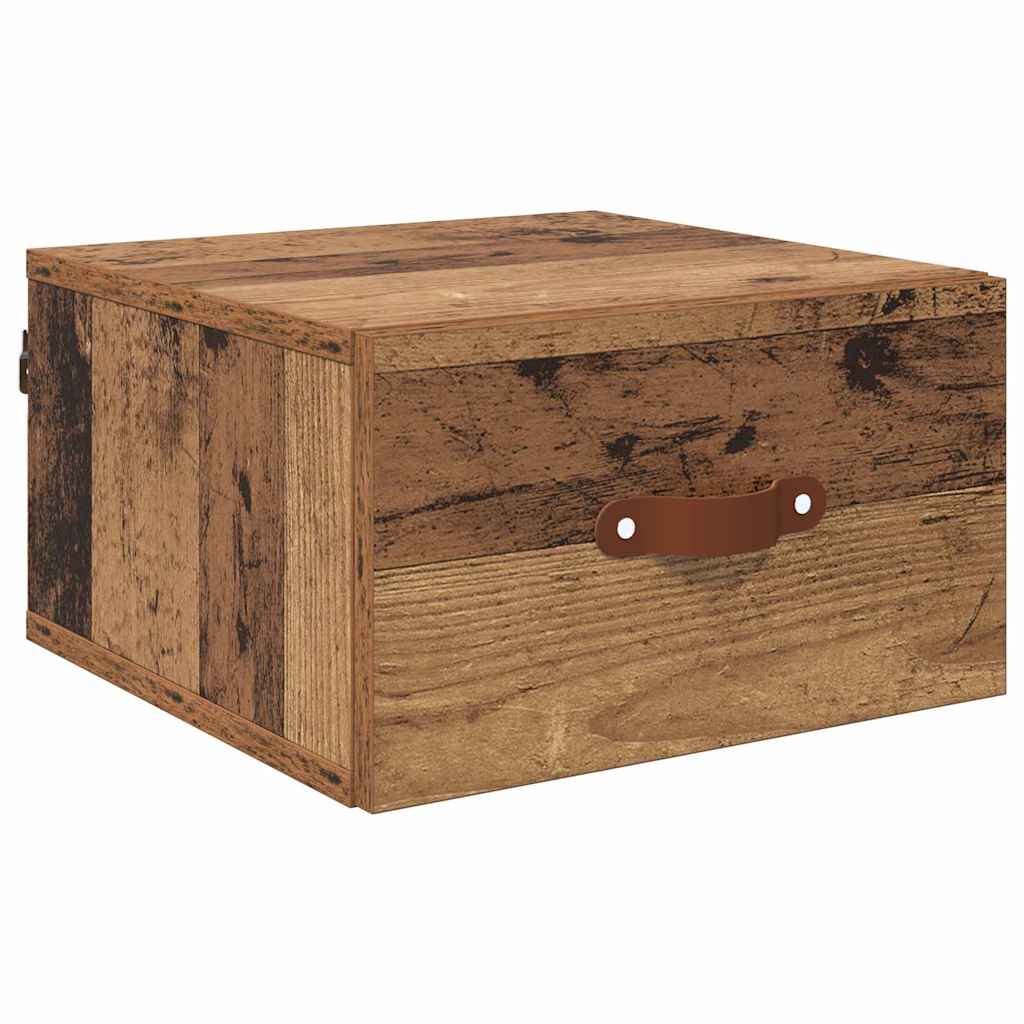 vidaXL Ścienny stolik nocny Stare drewno 35 x 35 x 20 cm