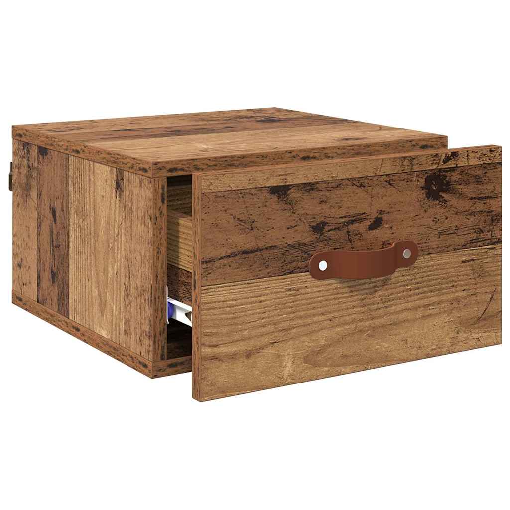 vidaXL Ścienny stolik nocny Stare drewno 35 x 35 x 20 cm