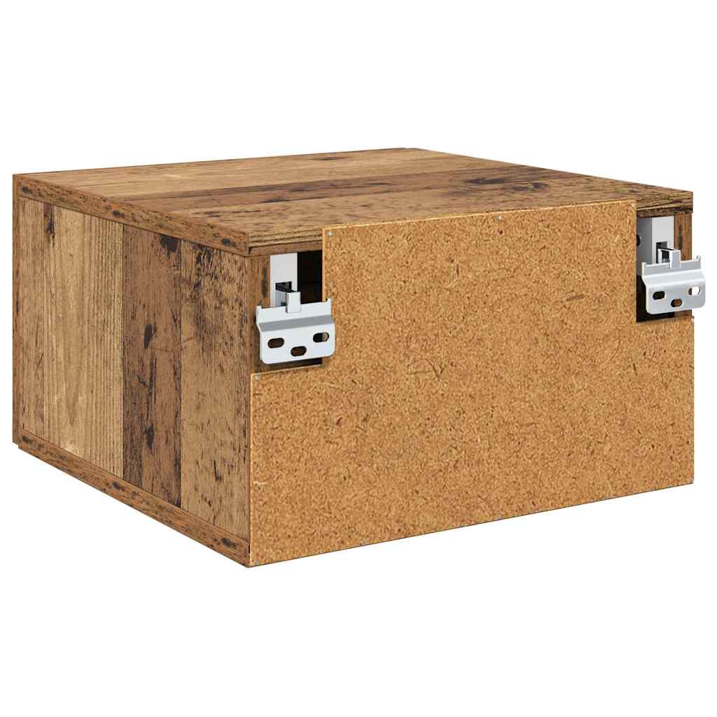 vidaXL Ścienny stolik nocny Stare drewno 35 x 35 x 20 cm