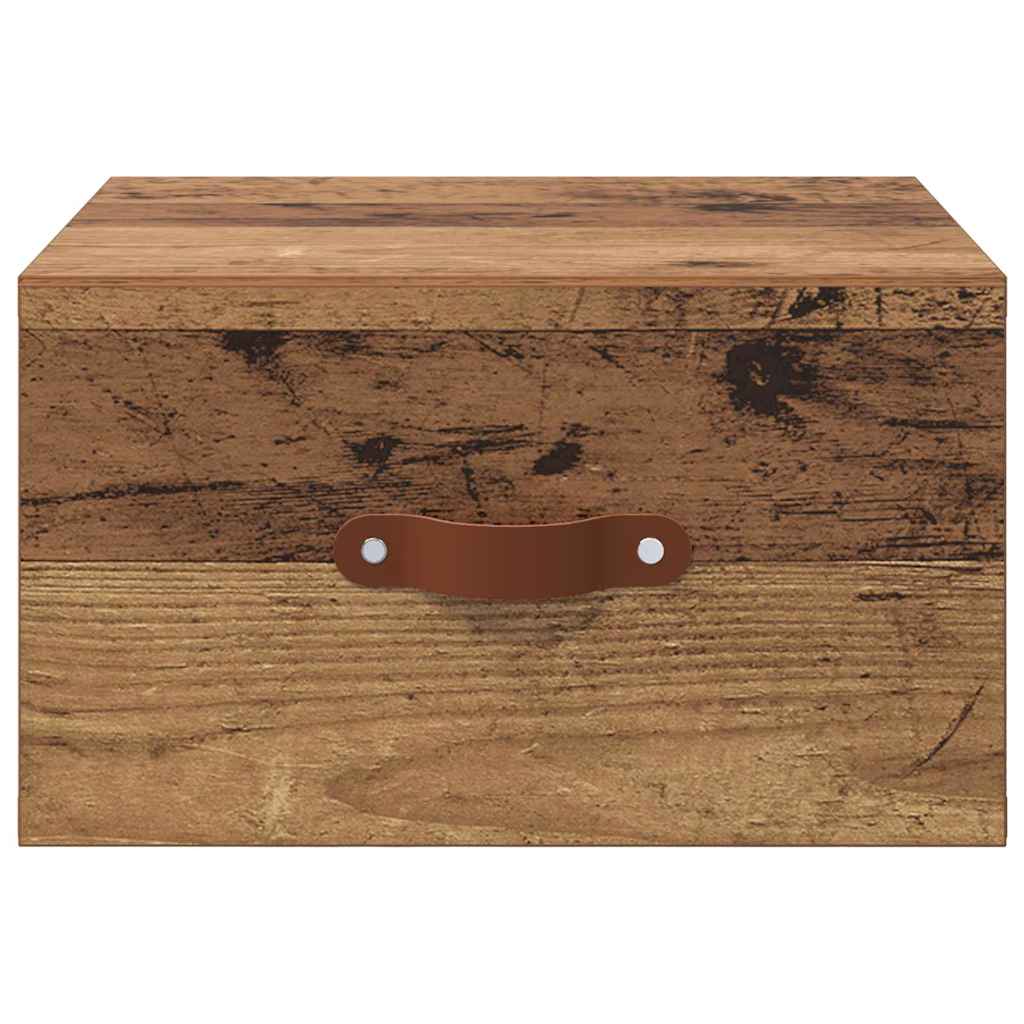 vidaXL Ścienny stolik nocny Stare drewno 35 x 35 x 20 cm