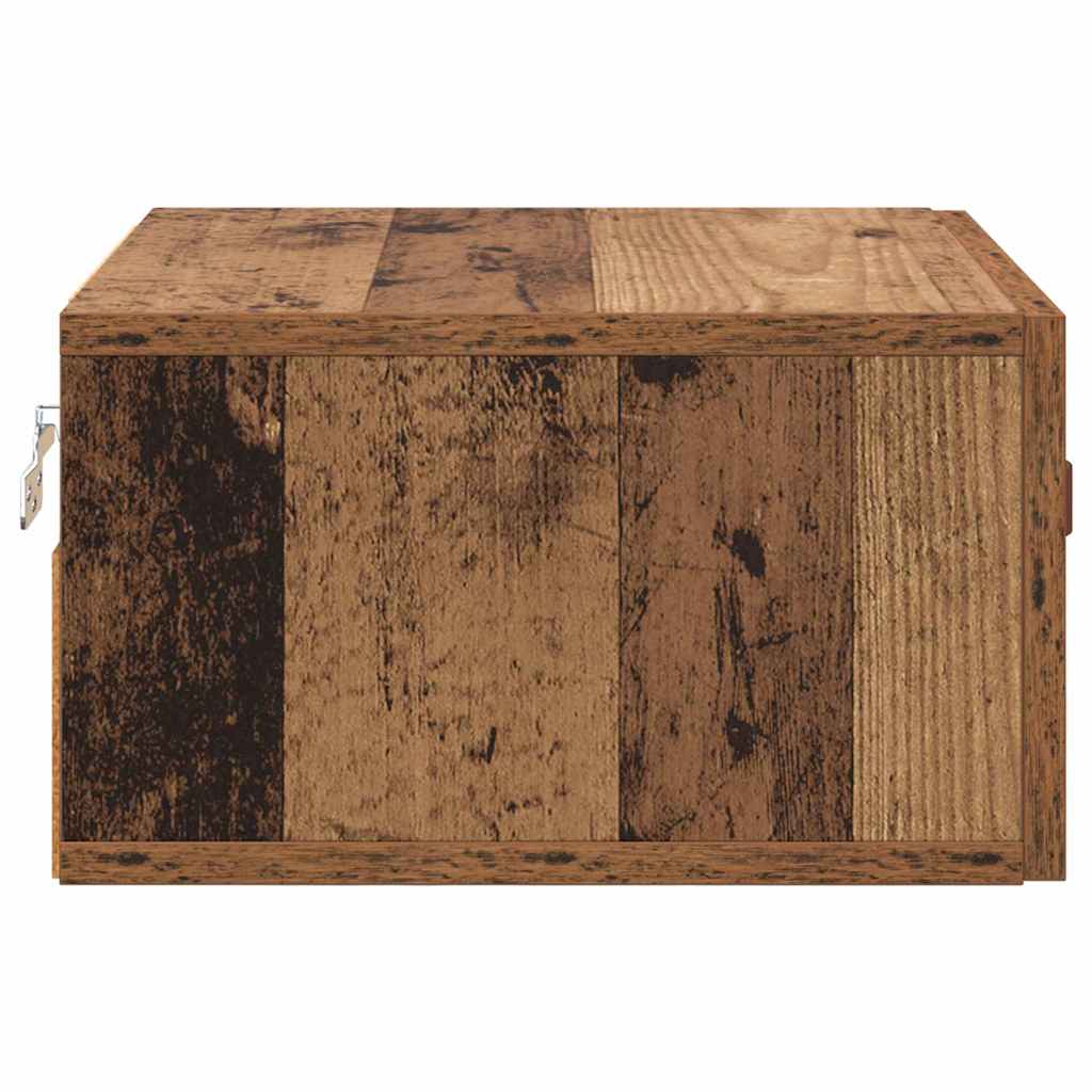 vidaXL Ścienny stolik nocny Stare drewno 35 x 35 x 20 cm