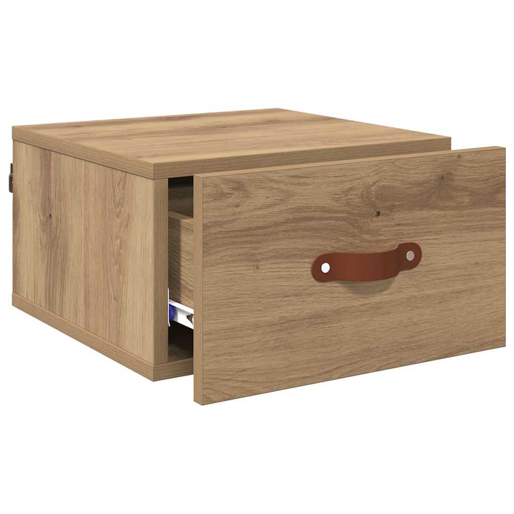 vidaXL Ścienny stolik nocny Dąb rzemieślniczy 35 x 35 x 20 cm