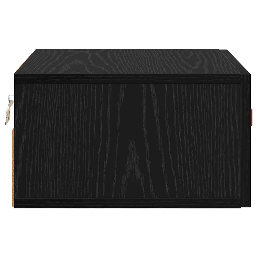 vidaXL Ścienny stolik nocny Czarny Dąb 35 x 35 x 20 cm