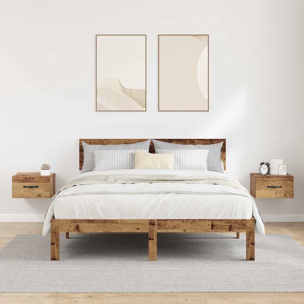 vidaXL Szafka Nocna z szufladą 2 pcs Stare drewno 35 x 35 x 20 cm