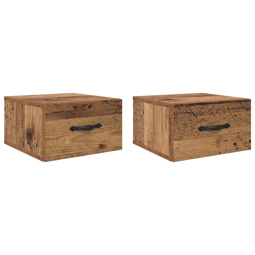 vidaXL Szafka Nocna z szufladą 2 pcs Stare drewno 35 x 35 x 20 cm