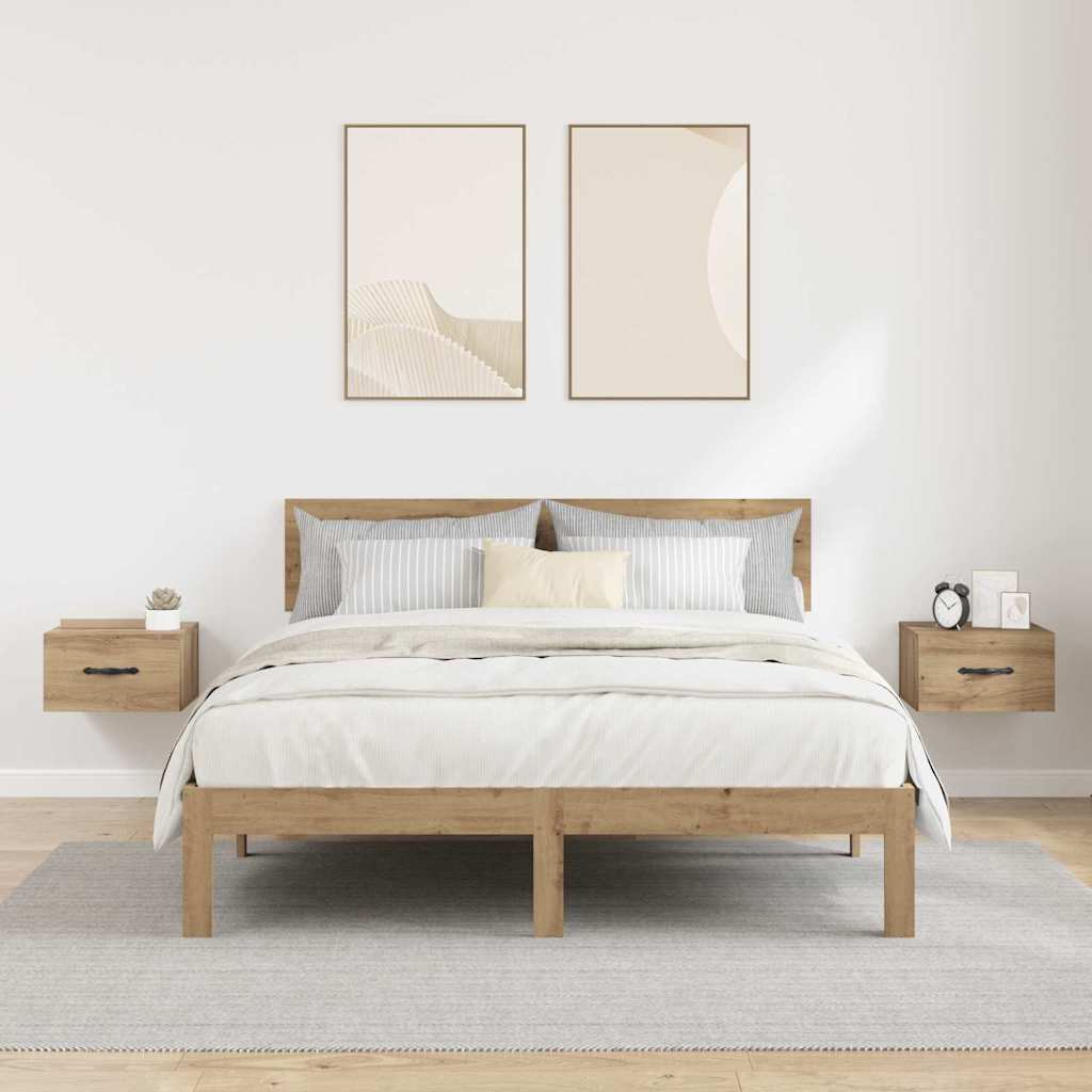 vidaXL Szafka Nocna z szufladą 2 pcs dąb artisan 35 x 35 x 20 cm