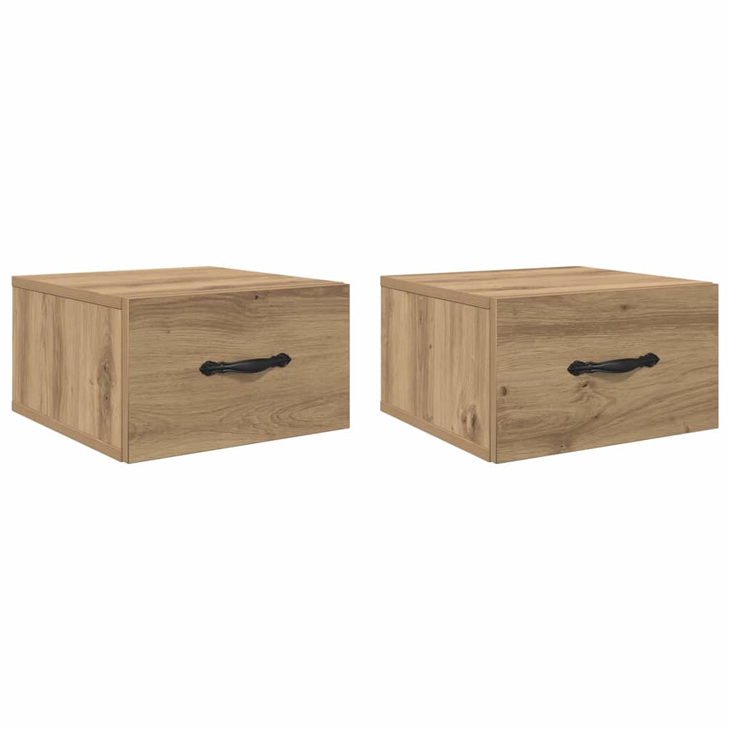 vidaXL Szafka Nocna z szufladą 2 pcs dąb artisan 35 x 35 x 20 cm