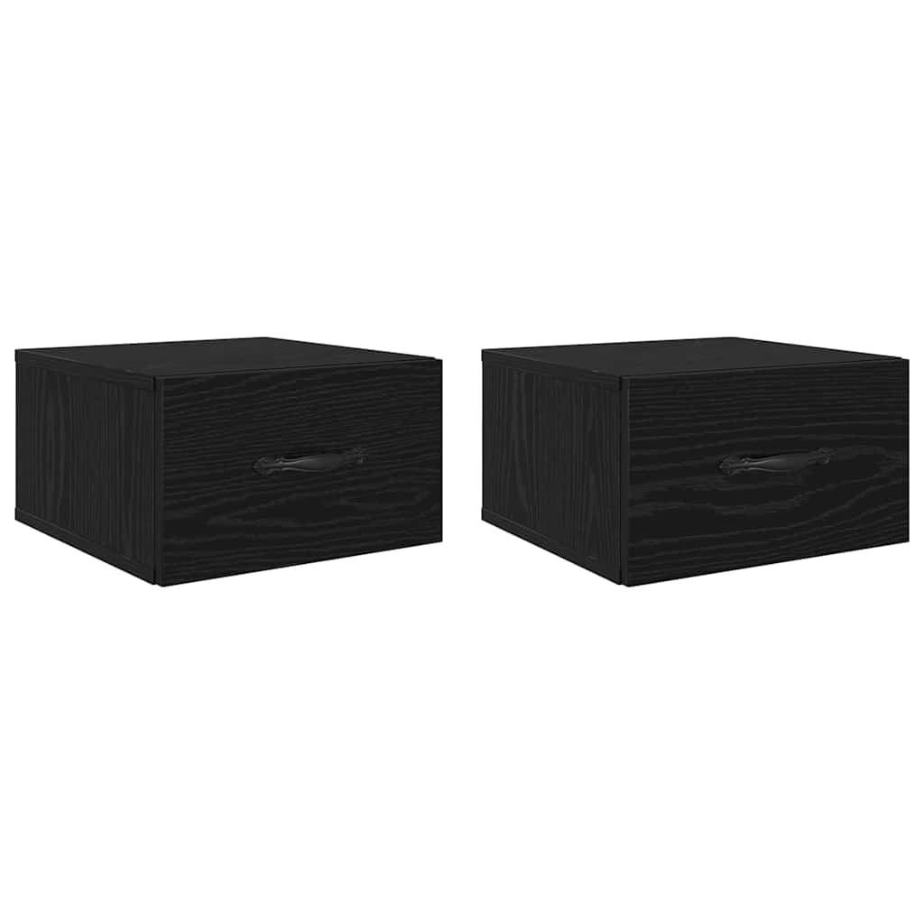 vidaXL Szafka Nocna z szufladą 2 pcs Czarny dąb 35 x 35 x 20 cm