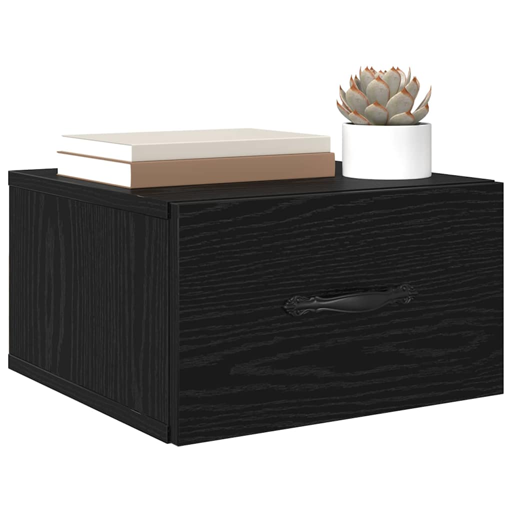 vidaXL Szafka Nocna z szufladą 2 pcs Czarny dąb 35 x 35 x 20 cm
