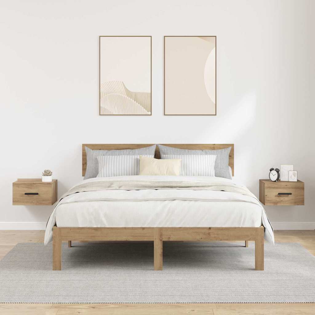 vidaXL Szafka Nocna 2 pcs Dąb rzemieślniczy 35 x 35 x 20 cm