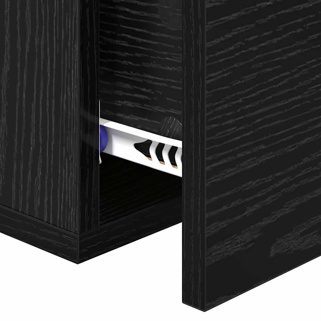 vidaXL Szafka Nocna z szufladą 2 pcs Czarny dąb 35 x 35 x 20 cm