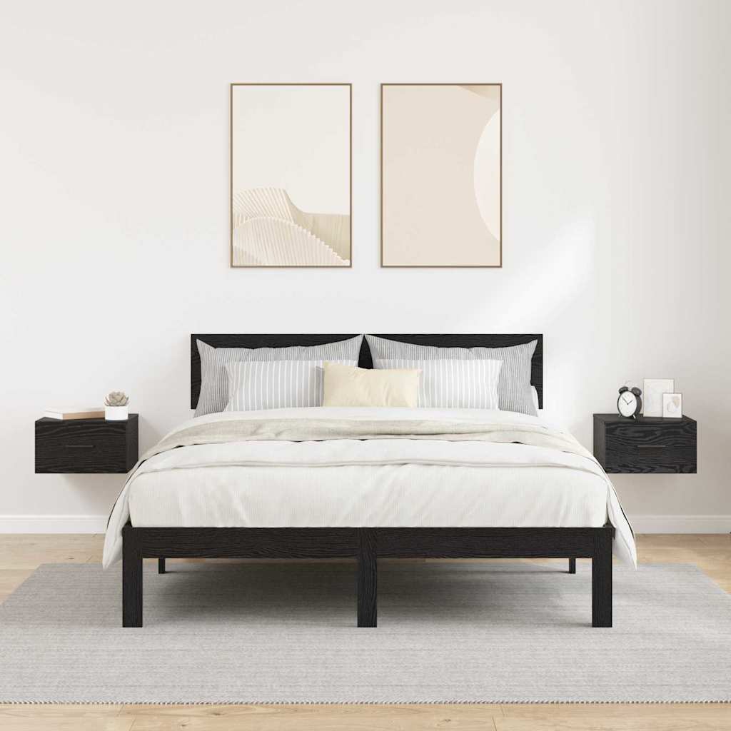 vidaXL Szafka Nocna z szufladą 2 pcs Czarny dąb 35 x 35 x 20 cm