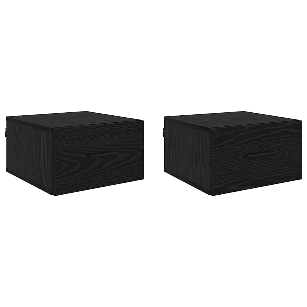 vidaXL Szafka Nocna z szufladą 2 pcs Czarny dąb 35 x 35 x 20 cm