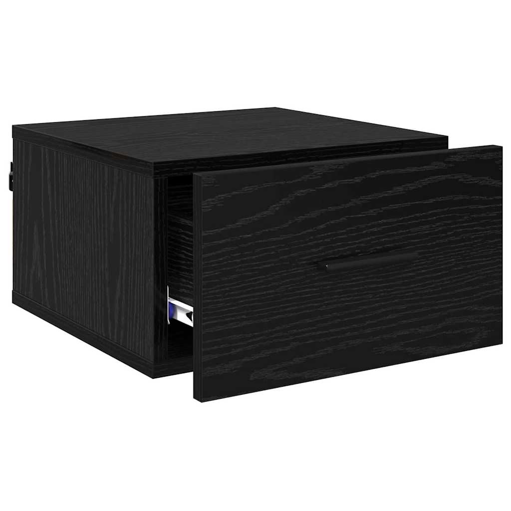 vidaXL Szafka Nocna z szufladą 2 pcs Czarny dąb 35 x 35 x 20 cm