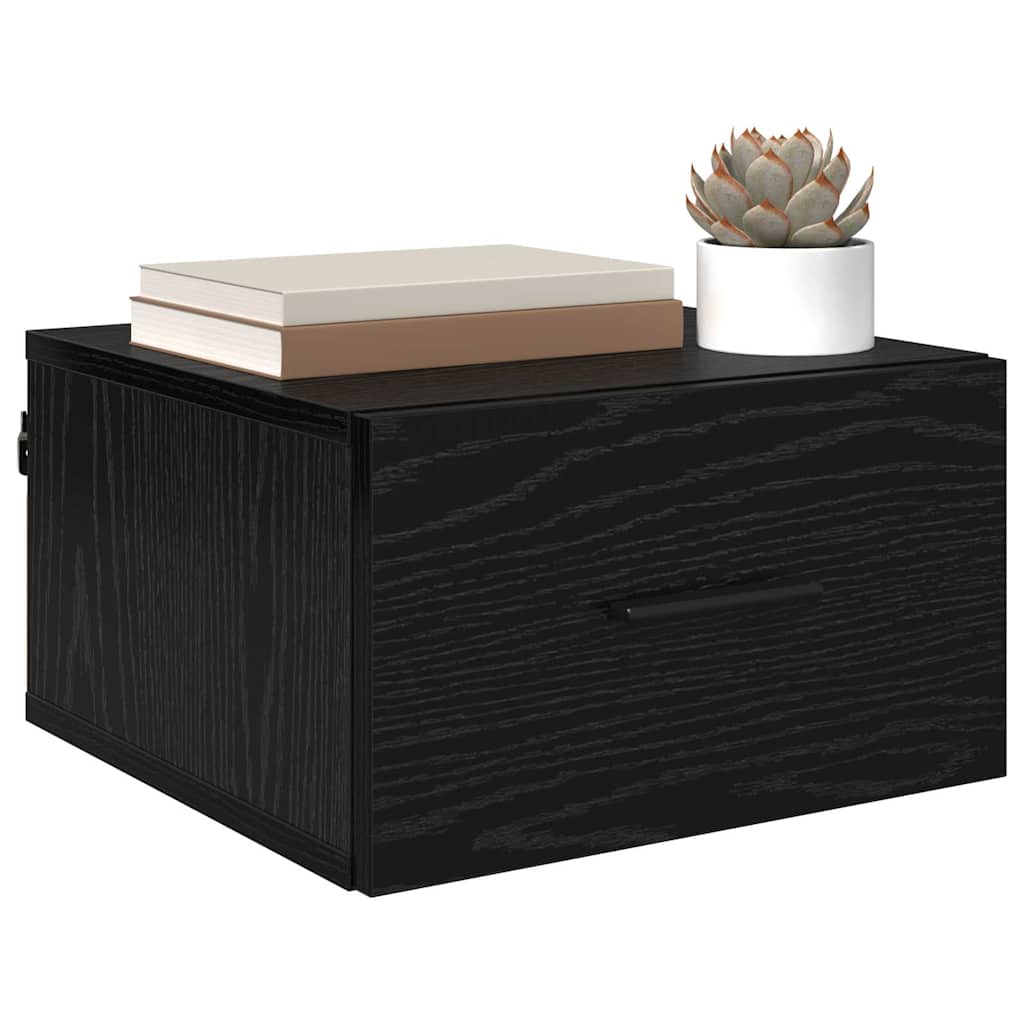 vidaXL Szafka Nocna z szufladą 2 pcs Czarny dąb 35 x 35 x 20 cm