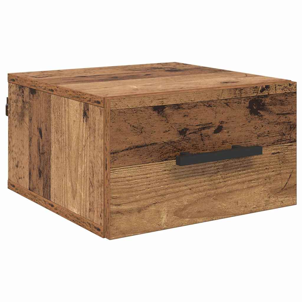 vidaXL Szafka Nocna Montowane na ścianie Stare drewno 35 x 35 x 20 cm