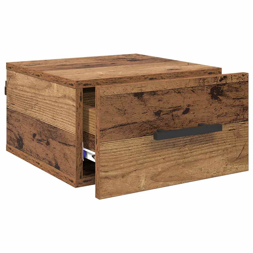 vidaXL Szafka Nocna Montowane na ścianie Stare drewno 35 x 35 x 20 cm