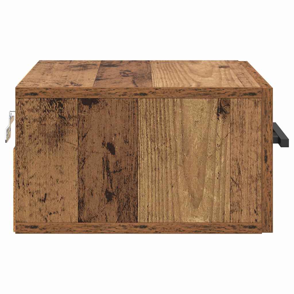 vidaXL Szafka Nocna Montowane na ścianie Stare drewno 35 x 35 x 20 cm