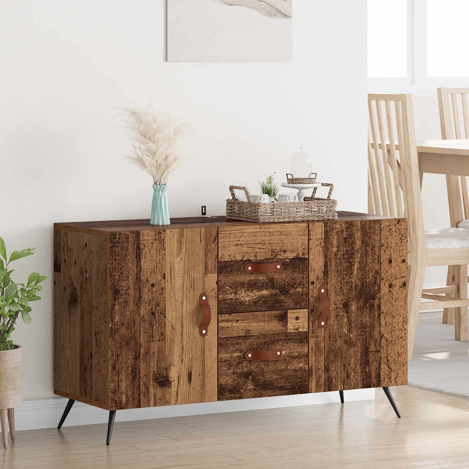 vidaXL Bufet Stare drewno 100 x 36 x 60 cm Materiał drewnopochodny