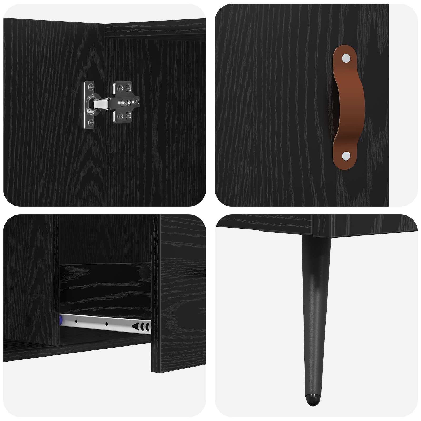 vidaXL Bufet Czarny Dąb 100 x 36 x 60 cm Materiał drewnopochodny