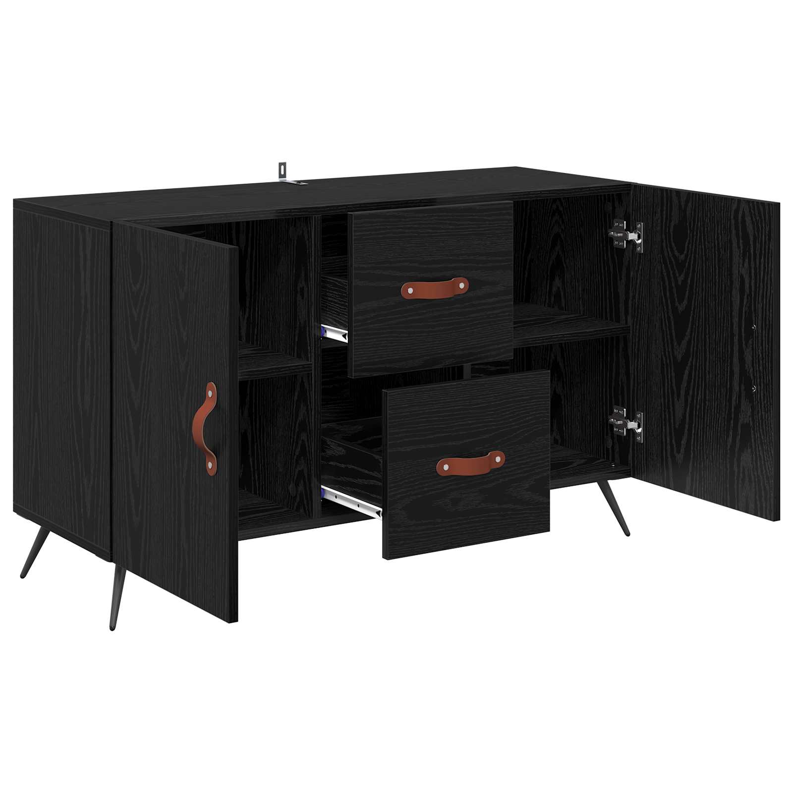 vidaXL Bufet Czarny Dąb 100 x 36 x 60 cm Materiał drewnopochodny