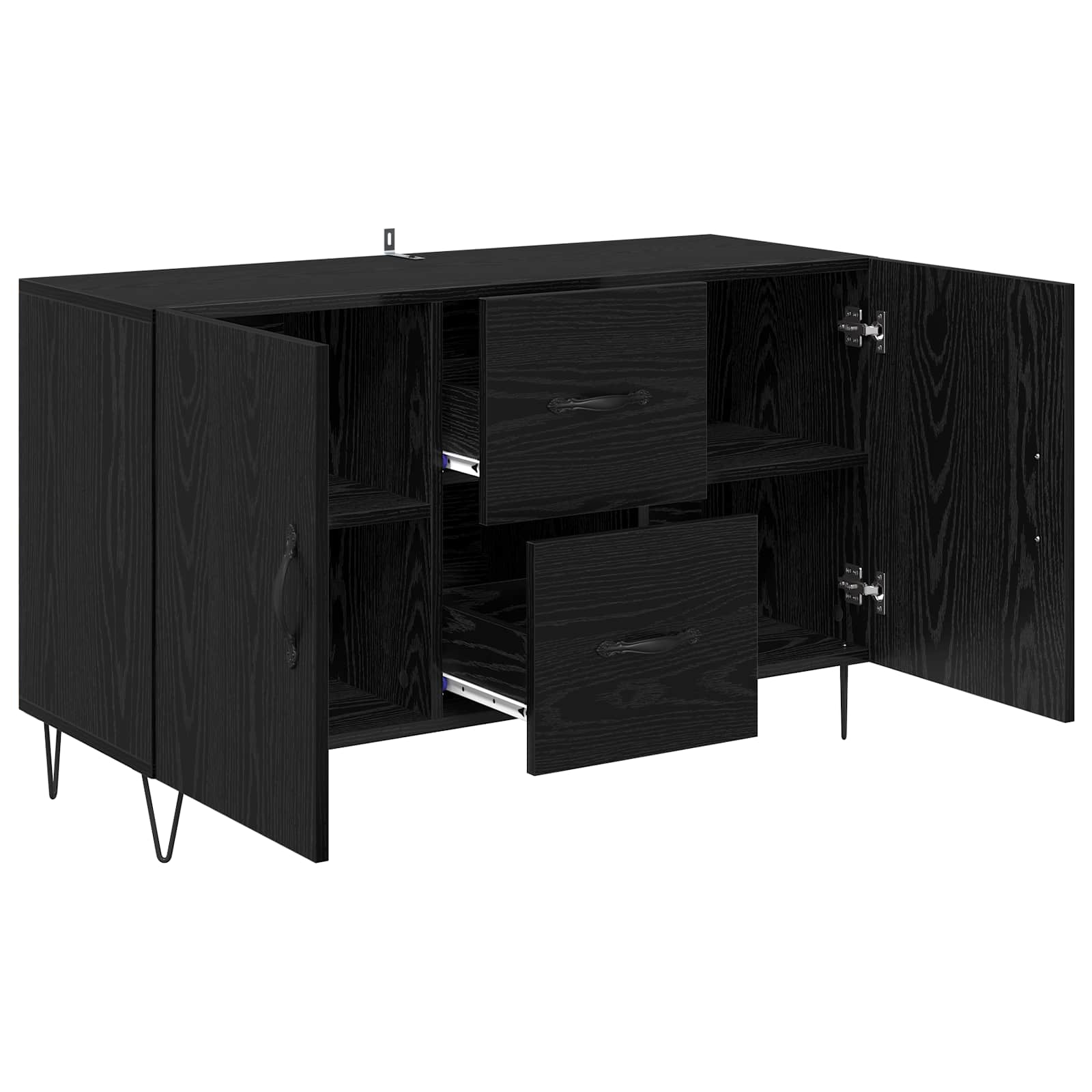 vidaXL Bufet Czarny Dąb 100 x 36 x 60 cm Materiał drewnopochodny