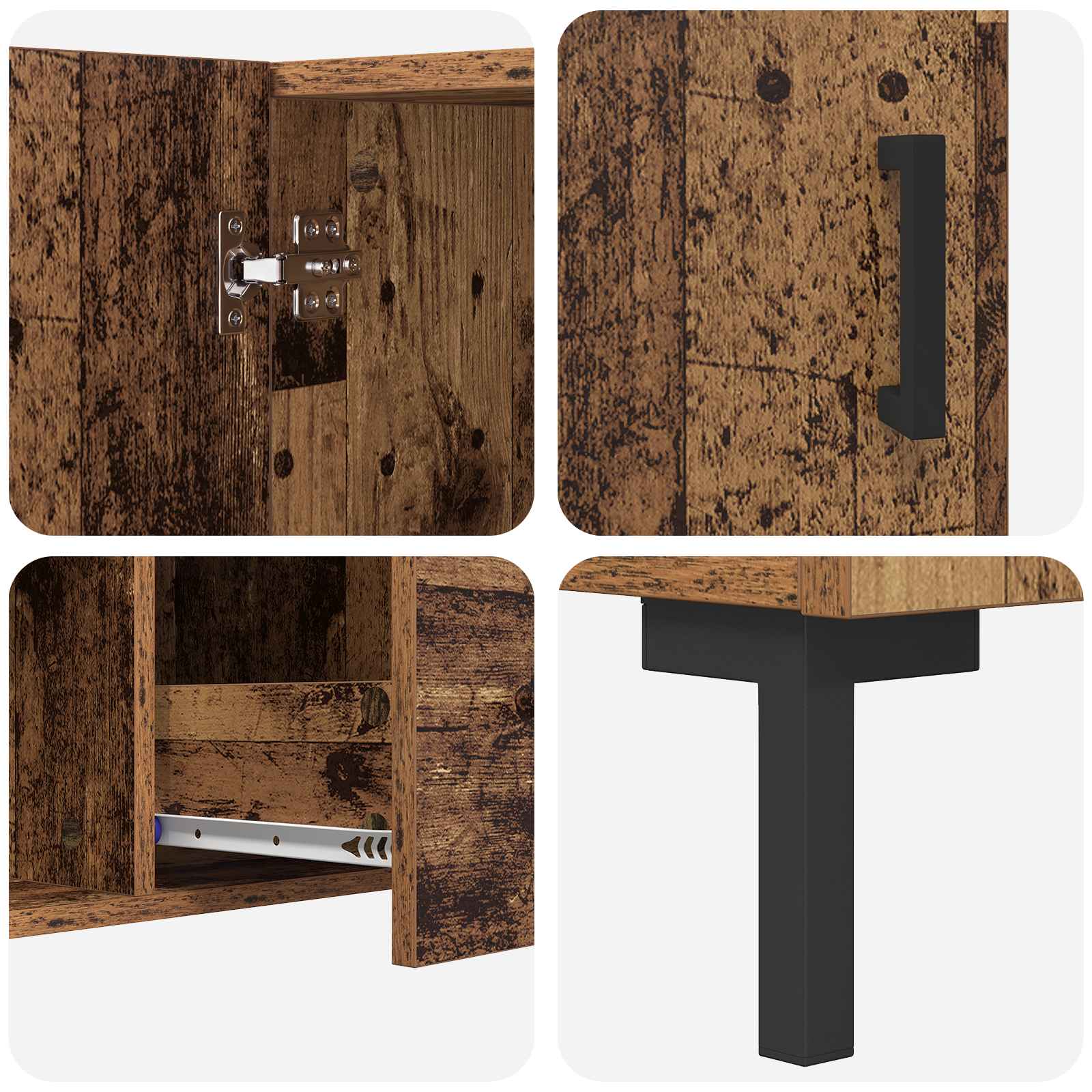 vidaXL Bufet Stare drewno 100 x 36 x 60 cm Materiał drewnopochodny