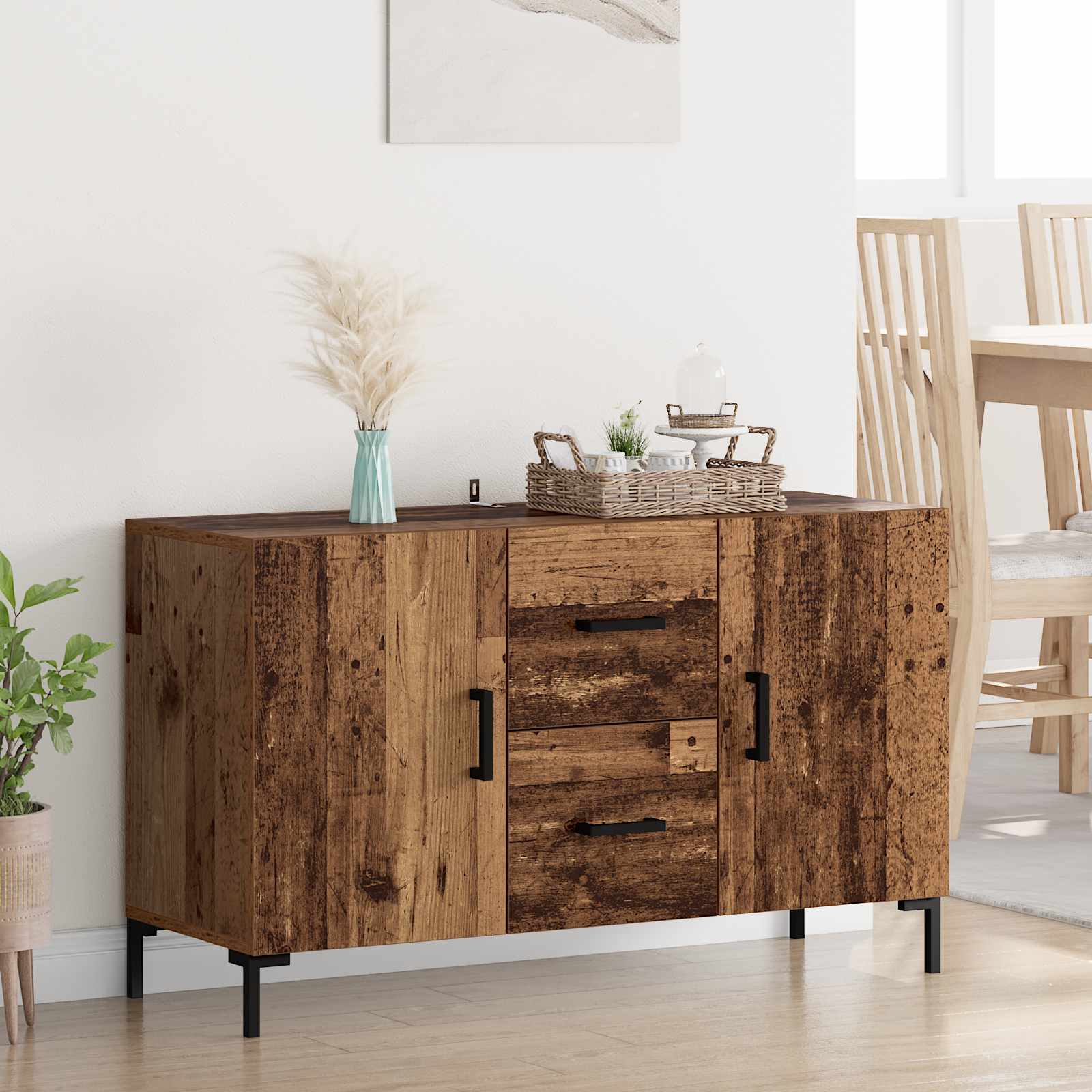 vidaXL Bufet Stare drewno 100 x 36 x 60 cm Materiał drewnopochodny