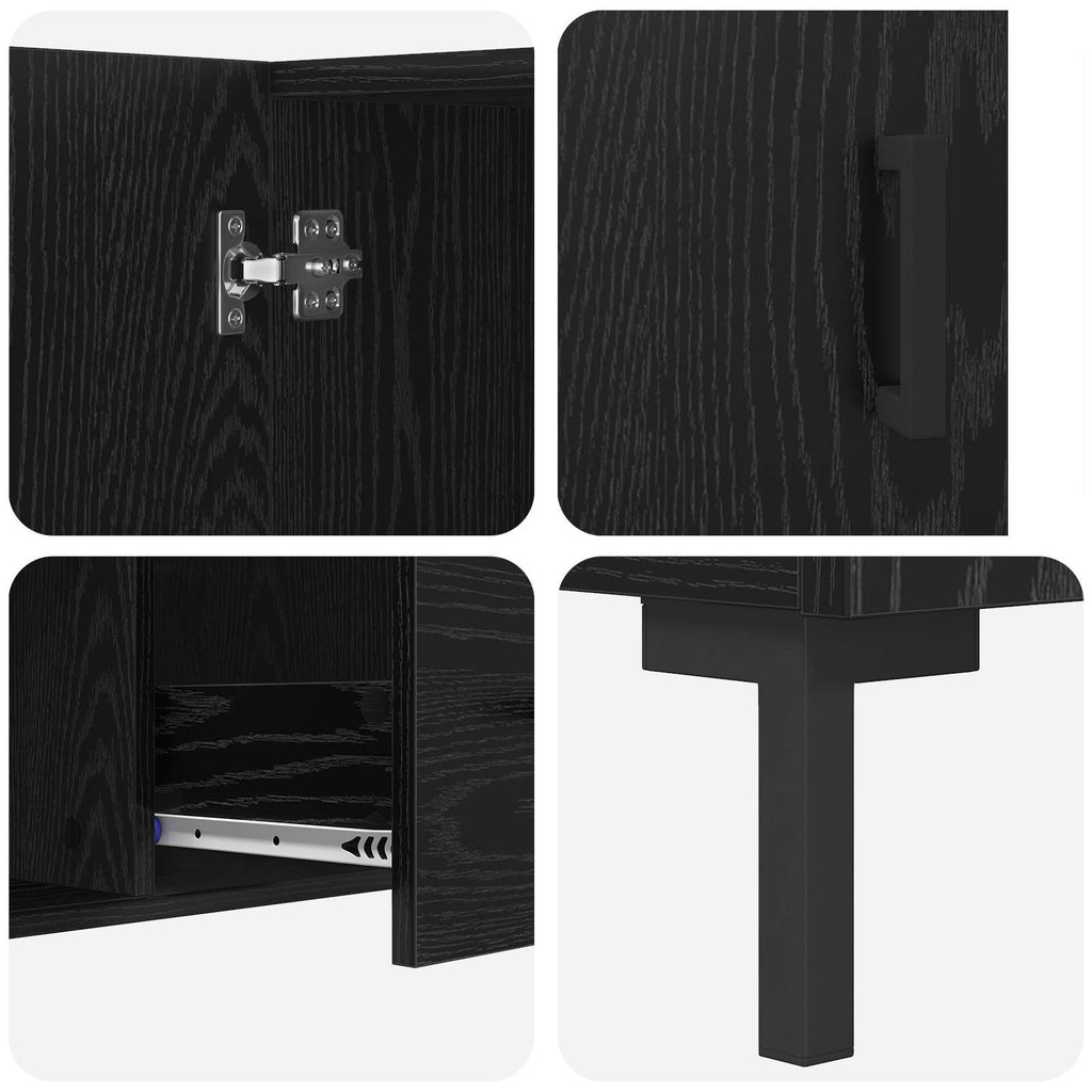 vidaXL Bufet Czarny Dąb 100 x 36 x 60 cm Materiał drewnopochodny