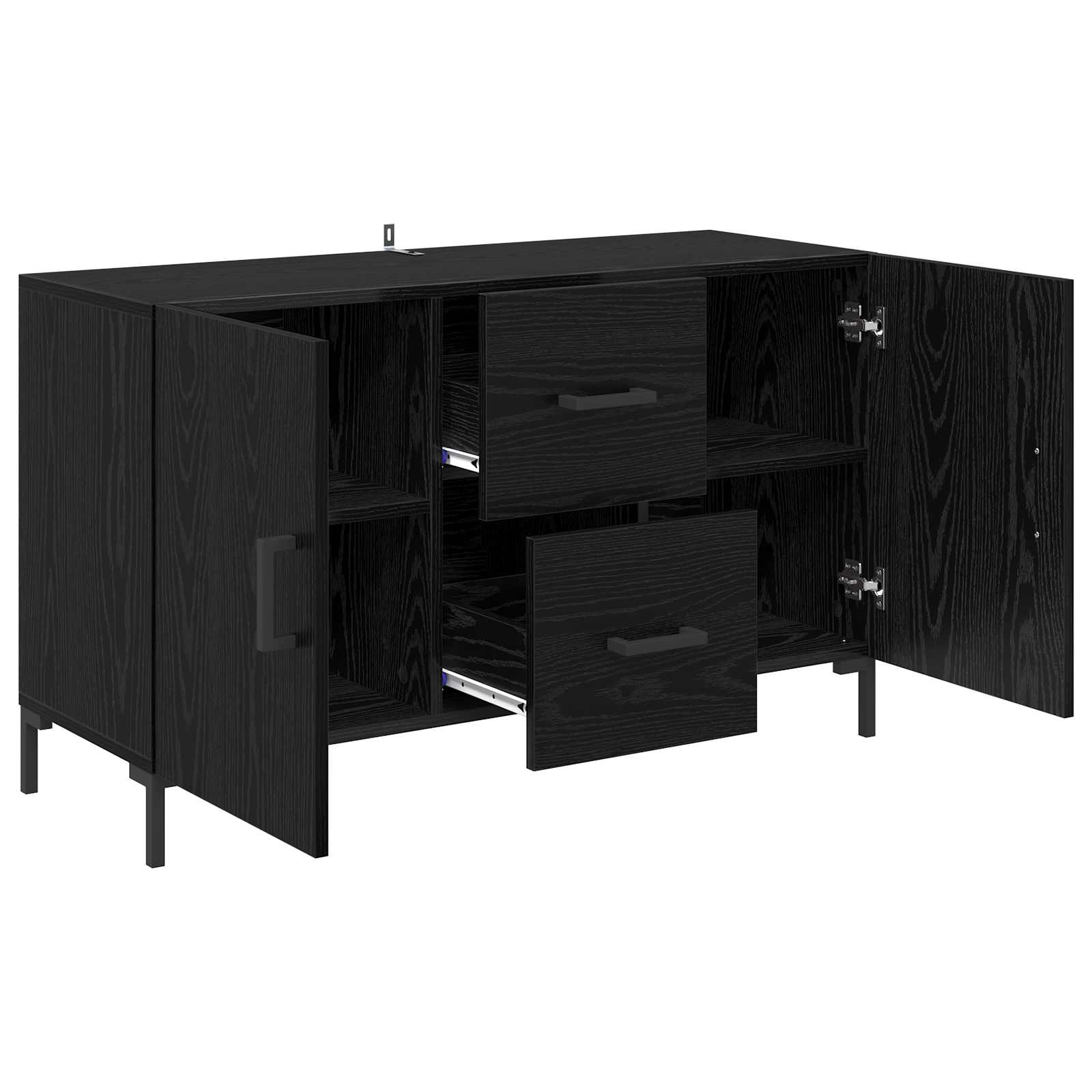 vidaXL Bufet Czarny Dąb 100 x 36 x 60 cm Materiał drewnopochodny