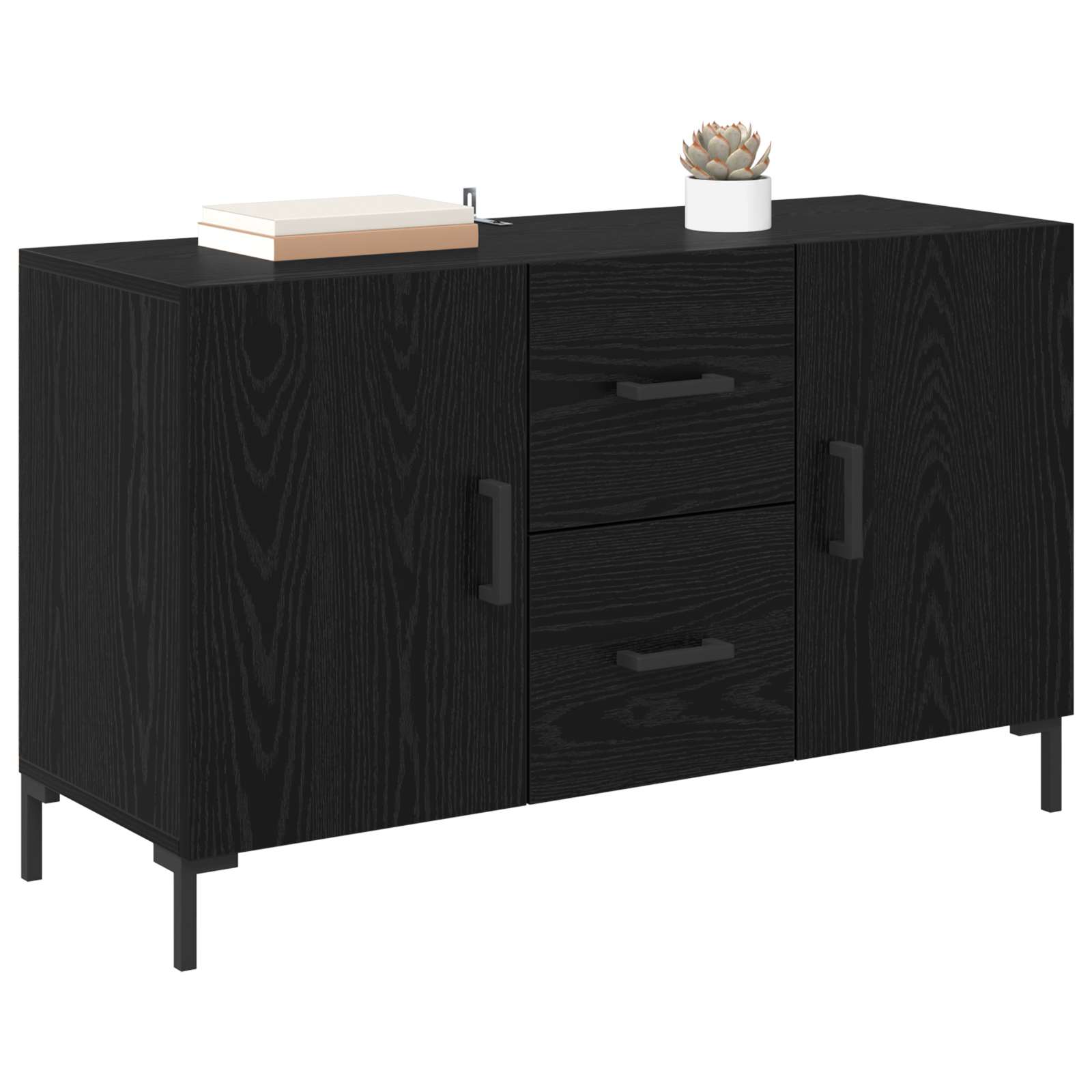 vidaXL Bufet Czarny Dąb 100 x 36 x 60 cm Materiał drewnopochodny