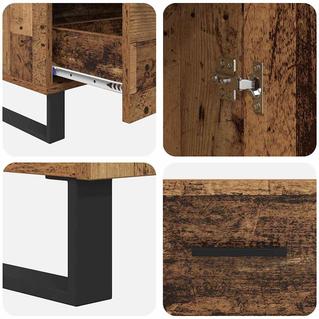 vidaXL Highboard z szufladą Stare drewno 69,5 x 30 x 115 cm