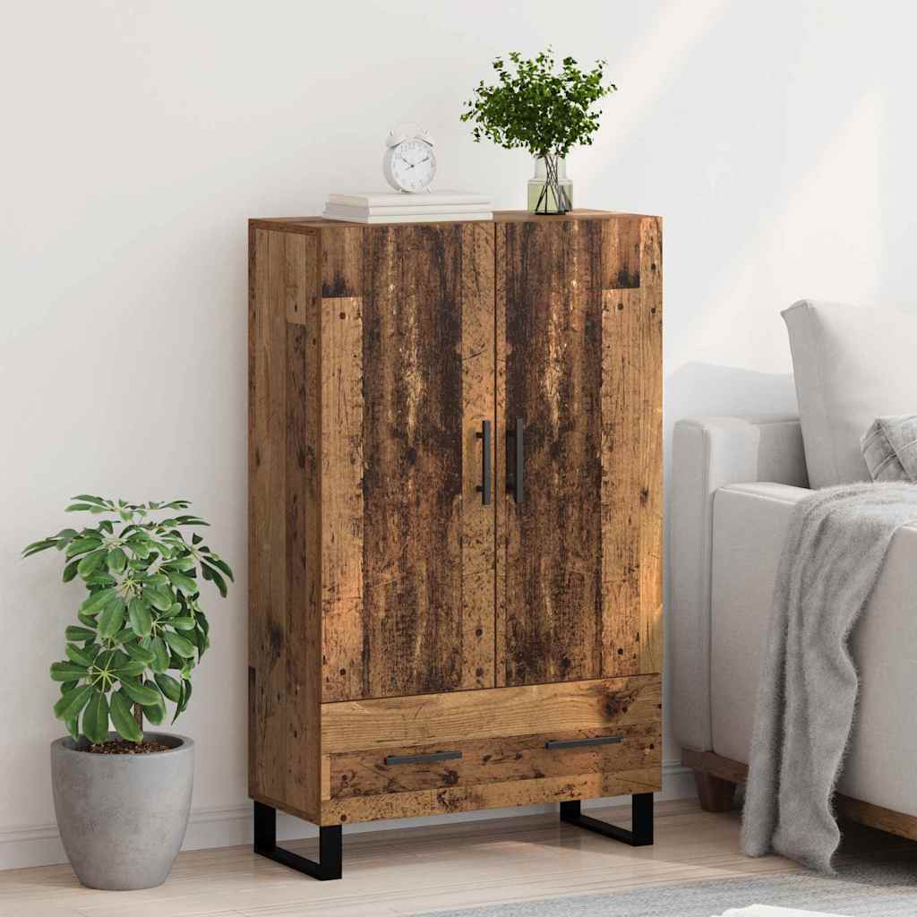 vidaXL Highboard z szufladą Stare drewno 69,5 x 30 x 115 cm